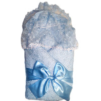 "МоёДитё" комплект нарядный для новорождённого из 5 предметов голубой 134-2С (весна-осень) "Вербена"