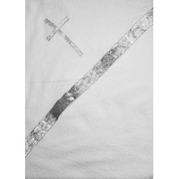 Полотенце крестильное с капюшоном белое с серебром "Алтея"