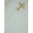 Полотенце крестильное с капюшоном шампань с золотом "Алтея"