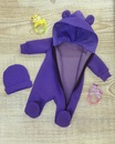 "МоёДитё" комплект: комбинезон + шапочка КС161 фиолетовый "Магнолия"
