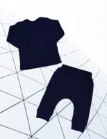 "МоёДитё" комплект из 2 предметов кофта + штаны из кашкорсе тёмно-синий КП189