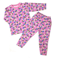 "МоёДитё" пижама футер с начёсом "Каталея" розовая "Букашки" М550