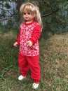"МоёДитё" костюм домашний футер с начёсом "Снежинки" ПЖ156 красный "Магнолия"
