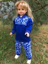 "МоёДитё" костюм домашний футер с начёсом "Снежинки" ПЖ157 синий "Магнолия"